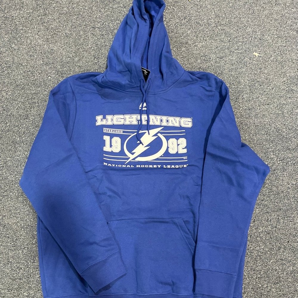 New Blue Majestic NHL Hockey Tampa Bay Lightning Hoodie XL